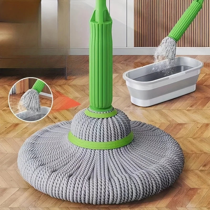 1Pcs Home Rotating Cleaning Mop - Reusable Floor Cleaner with for Easy Bedroom Bathroom Kitchen Living Room Cleaning